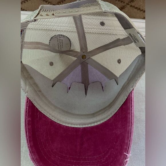 Adams Custom Women's Pink Distressed Mesh Baseball / Trucker Cap NWT - Picture 4 of 9